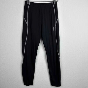 Wedze Pants Men's M Black White Piping Athletic‎ Base Layer Workout Leggings